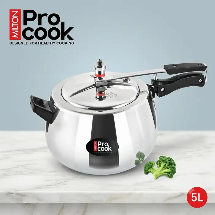 Milton Pro Cook 5L Aluminium Inner Lid Pressure Cooker with Premium Bakelite Handle