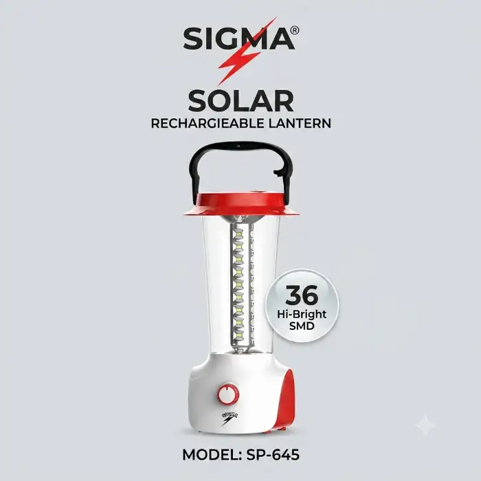 SIGMA Solar Rechargeable Emergency Light 36 LED with Mobile Charging