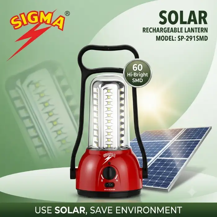 SIGMA Solar Rechargeable Emergency Light 60 LED with Solar Charging