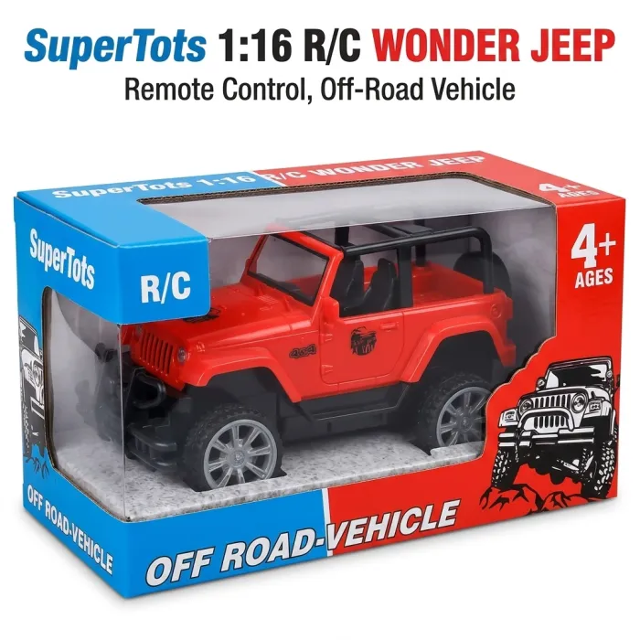 SuperTots Wonder Jeep 1:16 Scale Remote Control Car with Super Lights