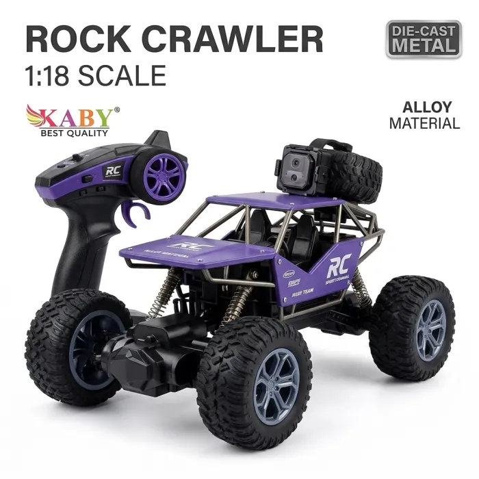 Kaby Toyz 1:18 Scale Die-Cast Metal Rock Crawler RC Car with Spray Function