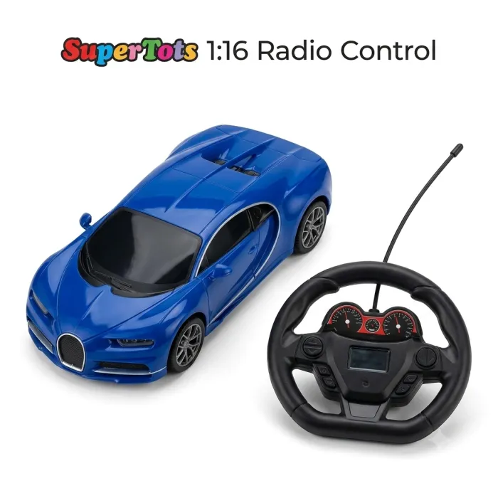 SuperTots 1:16 Scale Remote Control Super Car with 3D Lights, RC Toy for Kids (4+ Years)