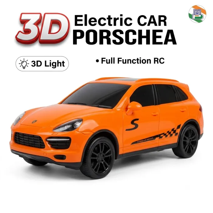 M P 3D Electric Car PORSCHEA with 360° Rotational Wheels, Light & Music