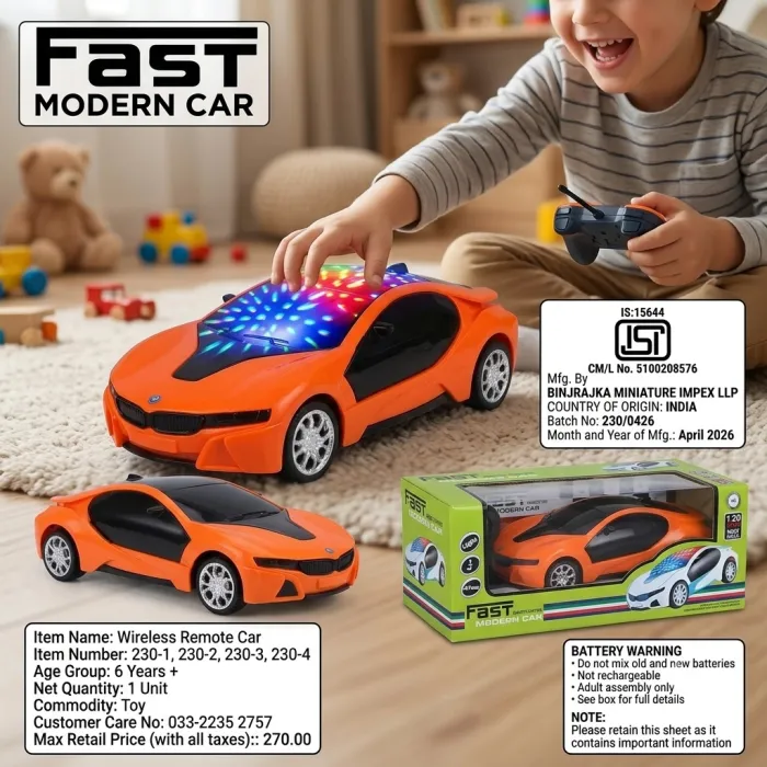 Fast Modern Car 1:20 Scale High Speed Wireless Remote Control Car with 3D Light image 6